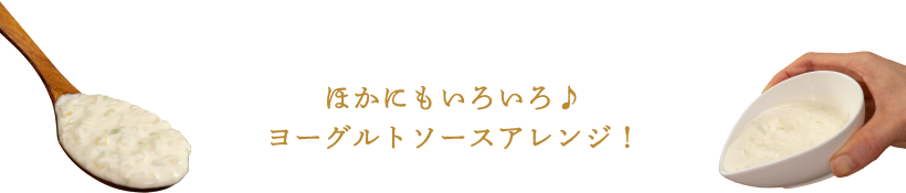 ほかにもいろいろ♪ ヨーグルトソースアレンジ！